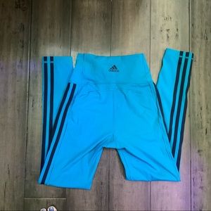 Adidas Black Stripped Athletic Leggings